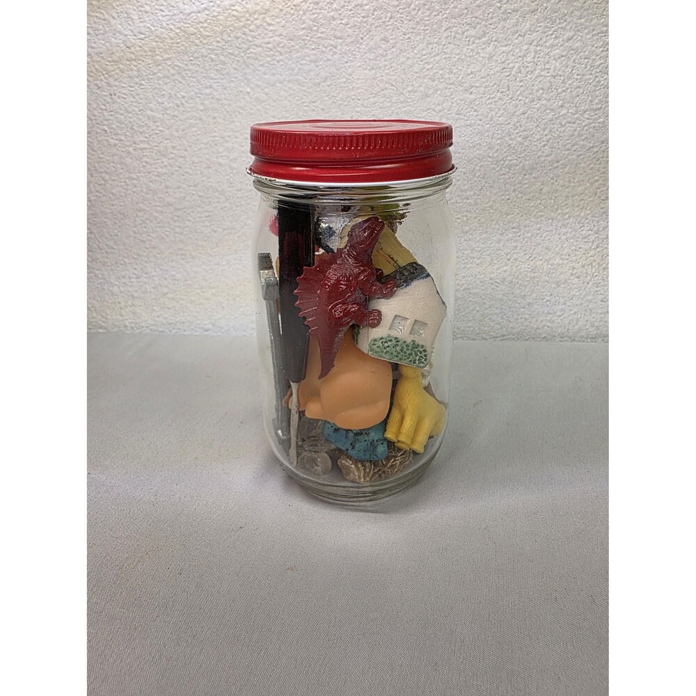 Mystery Jar of Tiny Treasures, Vintage Curiosity Miniature Oddities & Random